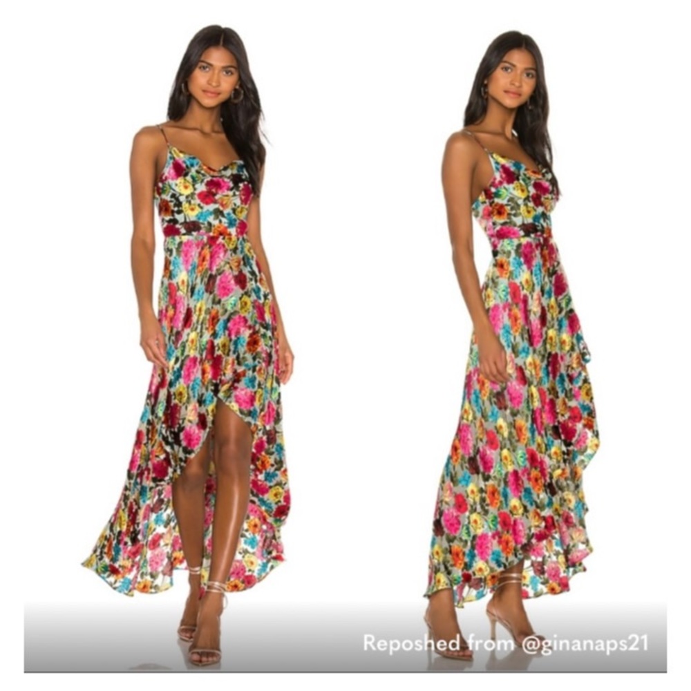 Alice + Olivia hi lo Christina Floral Print Dress
